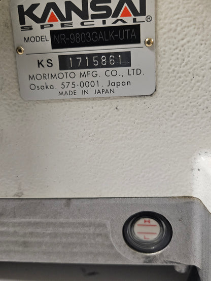 Kansai NR-9803 GALK Special Fully Automatic Circular Bottom Hemming Machine