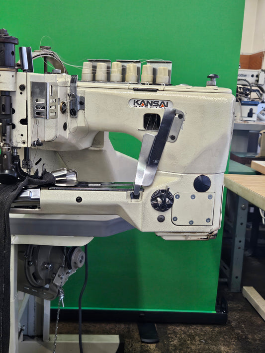 Kansai 5x-680 3PD 3 needle feed off the arm double chain stitch felling